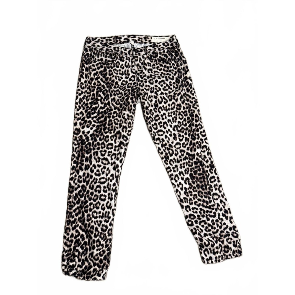 Rag‎ & Bone Snow Leopard Print Boyfriend Jeans 30x26 Animal Print Euro Summer